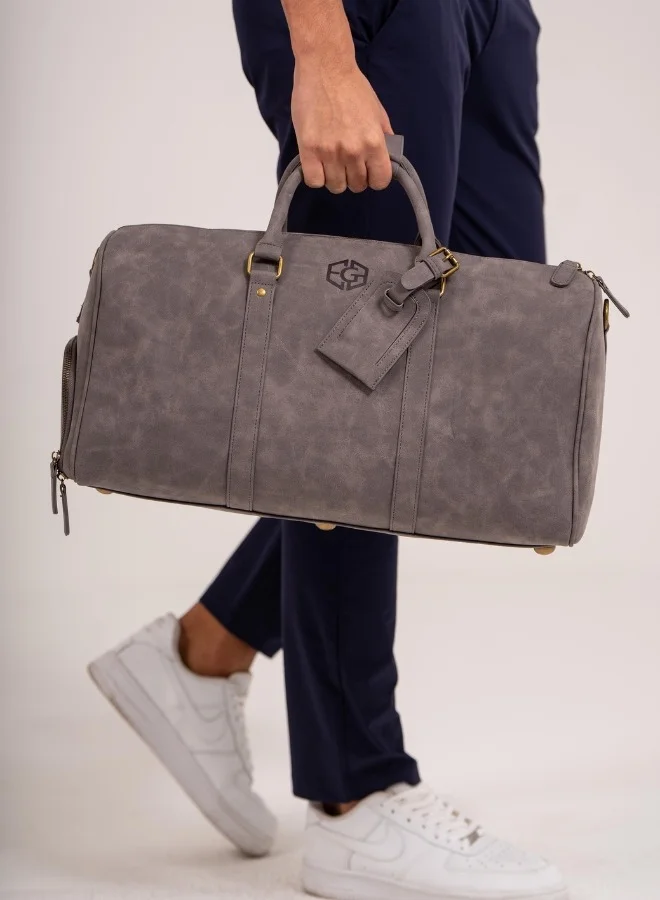 EGL Suede Leather Duffle Bag - Nardo Grey